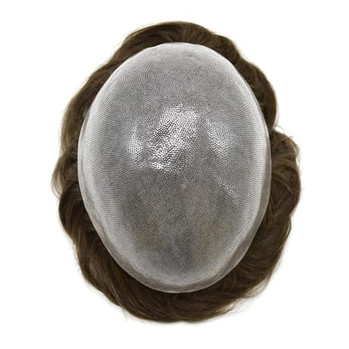 Miniatura 5 de Hair Nature - Tupé para hombres, sistema de repuesto de piezas de cabello humano, unidades de cabello negro con bucle en V de piel fina, 100%