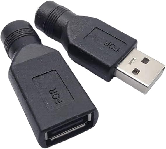 USB Male/Female to Round Head Circular Hole 5.5x2.1mm Female Socket Connector USB5V Charging Power Adapter Laptops Charging Adapter