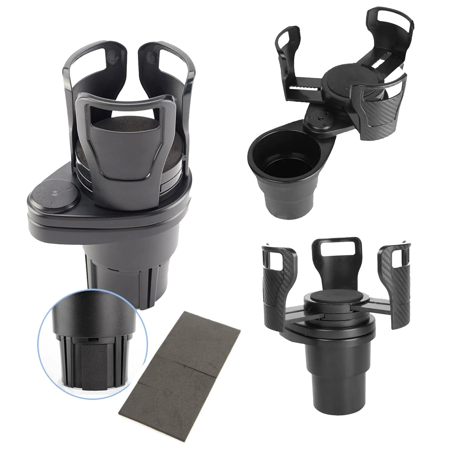 Multifunctional Car Cup Holder，2 in 1 Cup Holder Expander with Adjustable Base Universal Car Cup Holder and Organizer for Snack Bottles Cups Drinks