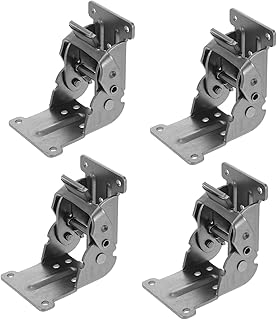 Abaodam 4pcs 180 Table Leg Hinge Foldable Shelf Bracket Hardware Brackets Folding Shelf Brackets Collapsible Shelf Bracket 90 Angle Self- Locking Folding Hinge Lock Shelving Brackets Hinge