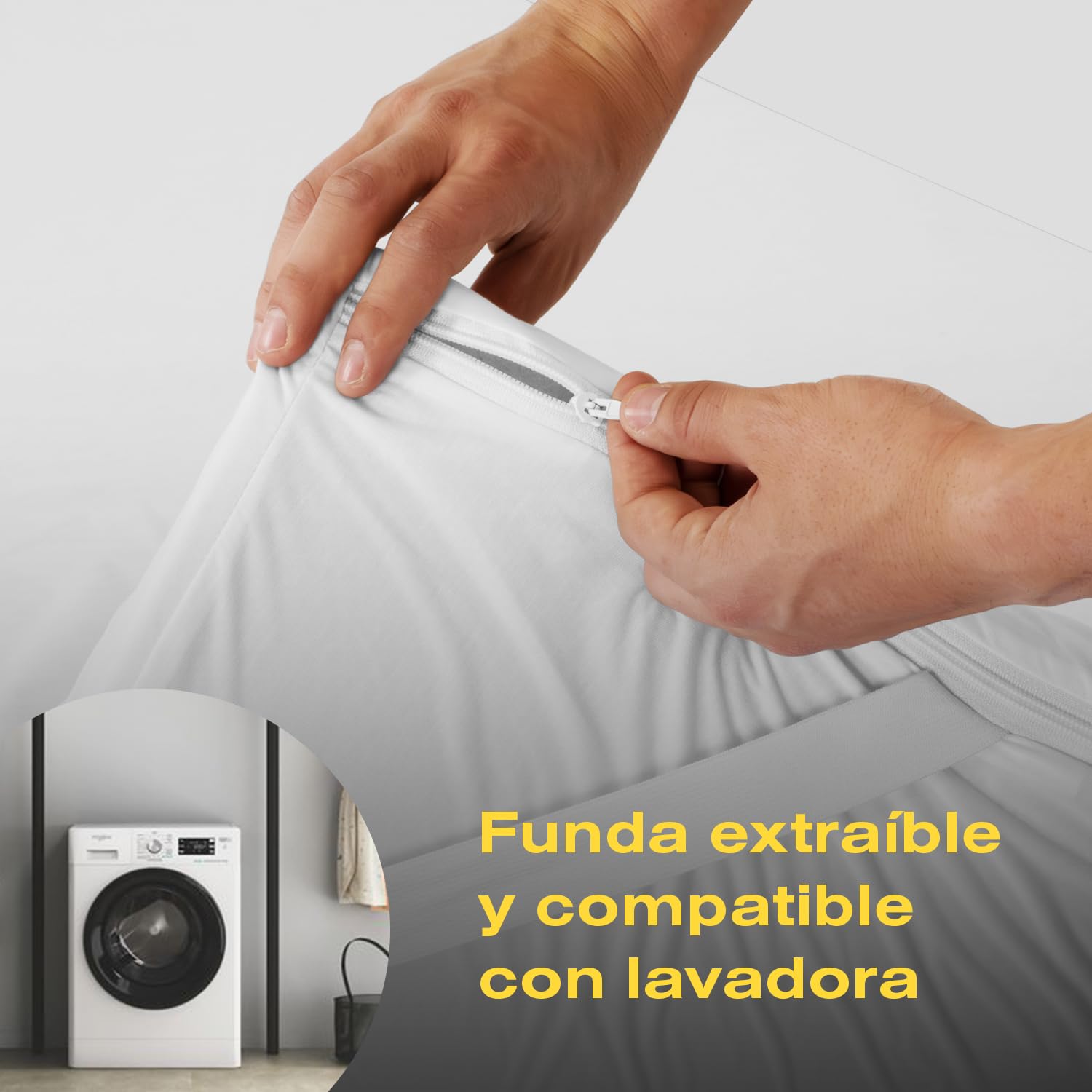 Ferlex - Topper ViscoGel Impermeable 5 cm | Topper viscoelástico 100% | Tejido Tencel Muy Suave y Fresco | Sobrecolchon Desenfundable y Lavable (150x190)