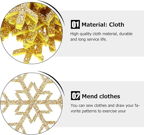 Vista 15 de Parches bordados de Navidad con copos de nieve, apliques de copo de nieve para planchar en ropa, fiesta, decoración de Navidad, manualidades, Plata