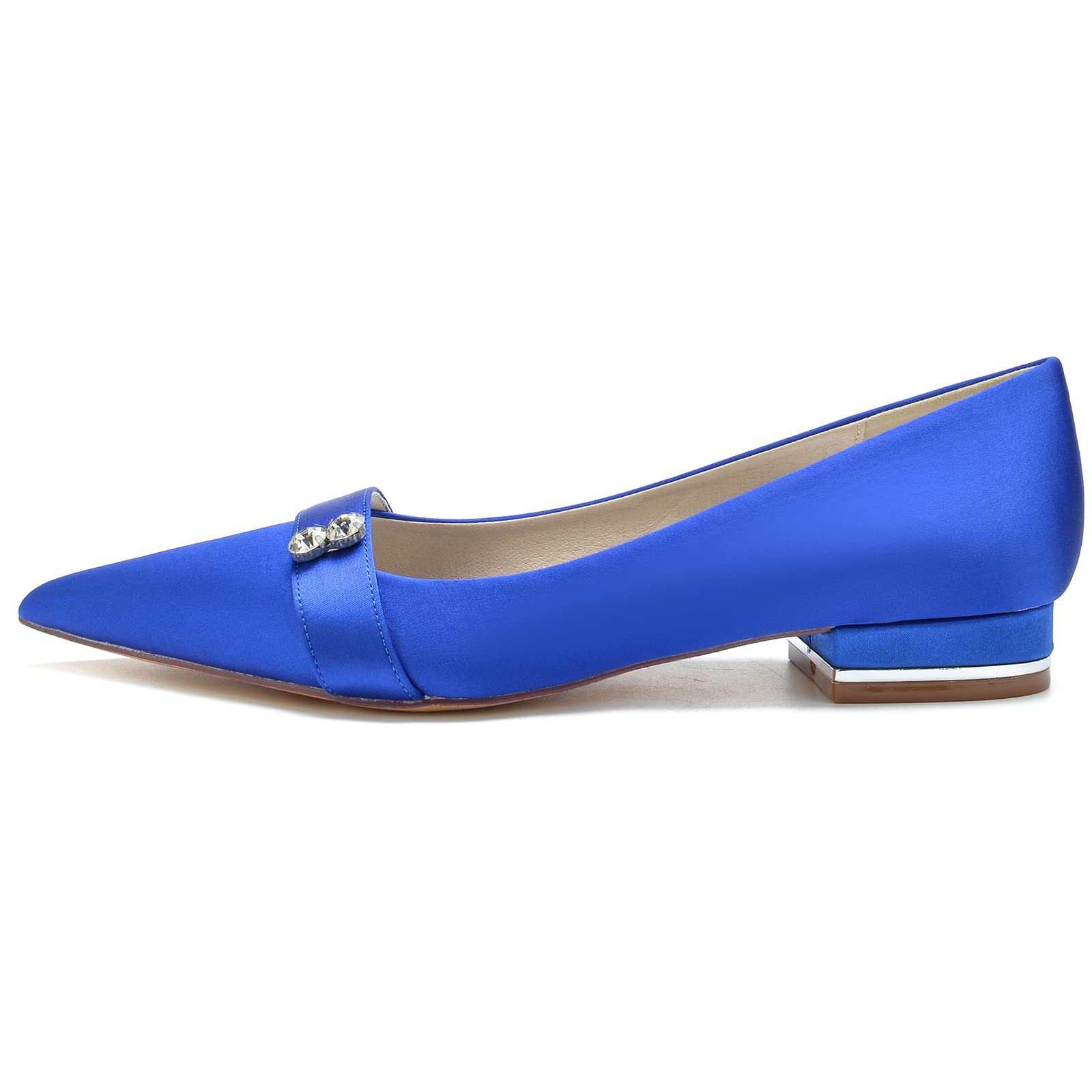 High Heels Damen, Pumps Damen, Glitzer Pumps Damen, 2,5 cm Blockabsatz, Spitze Zehe mit Strass, Slip-on Design, Für Party Abend,I,42