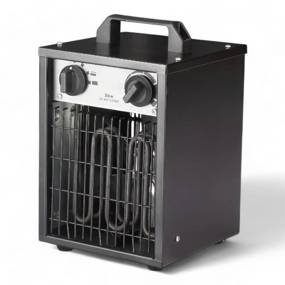 Generatore di Aria Calda Elettrico Potenza 2 kW per Riscaldamento Ambienti Interni Altezza 35 cm Larghezza 25 cm Peso 3.8 kg