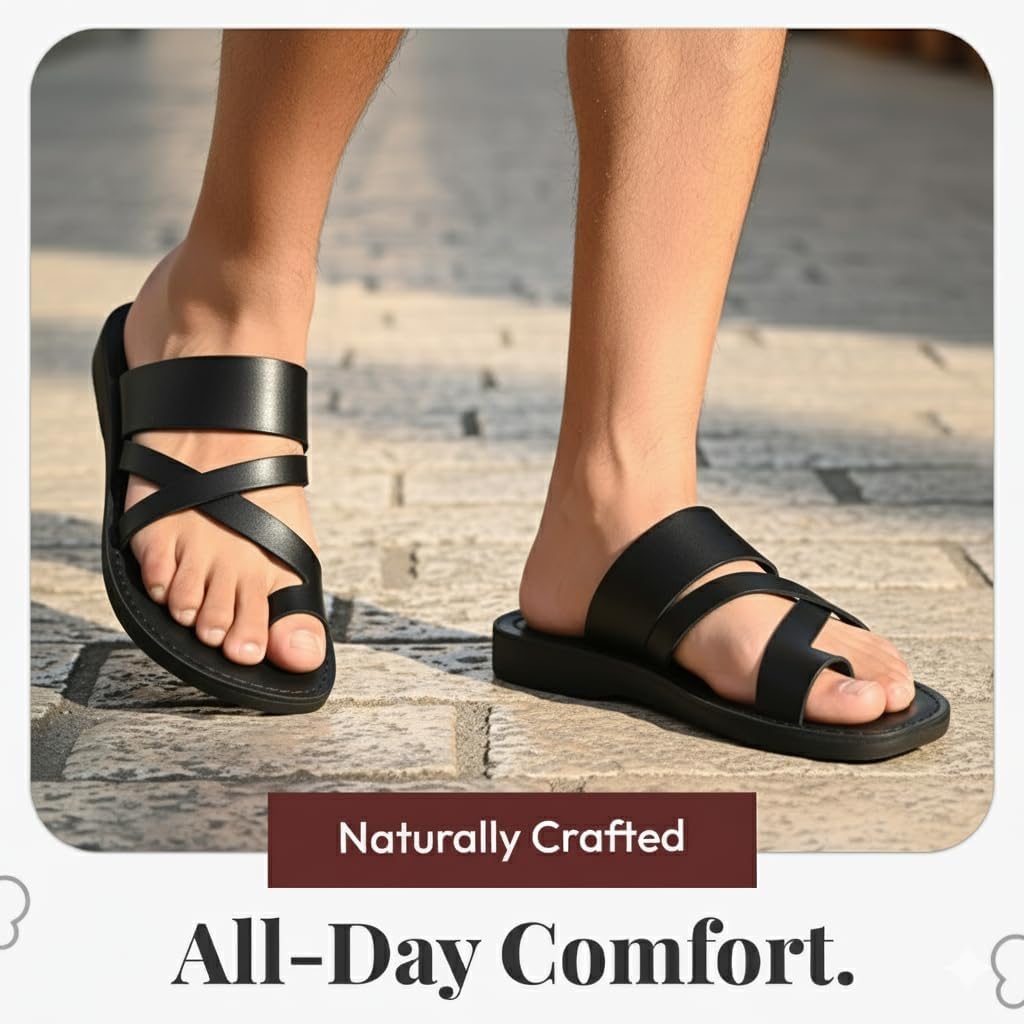 Holy Land Market Camel Biblische Herren-Sandalen aus echtem Leder