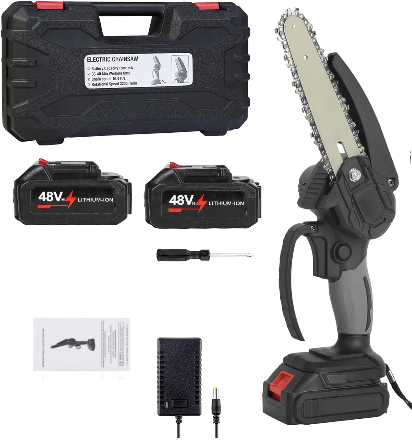 Yagviz 21V Cordless Chainsaw Procut One Hand Lightweight Portable Battery Operated 6inch Mini Chain Saw for Pruning Tree Branch Wood Cuttings With 2 Pc Li-ion Chargable Batteries with Charger (B0CPVH6G1C) Amazon Price History, Amazon Price Tracker