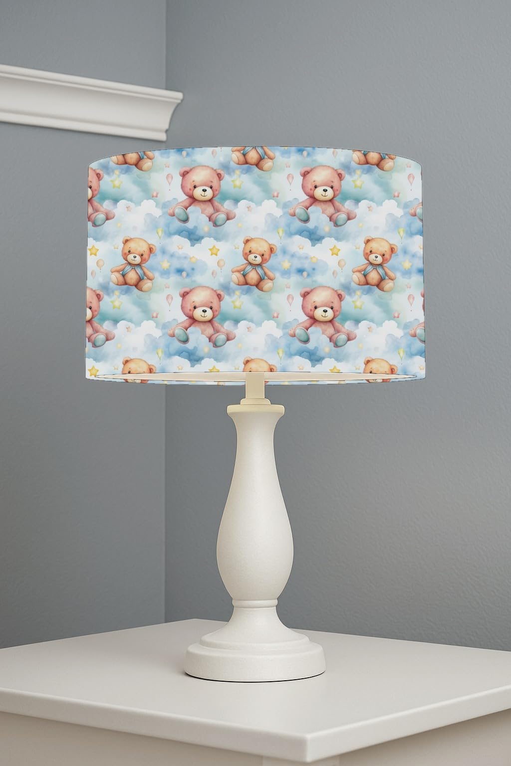Teddy Bear Dreams lightshade – 30 x 21cm Table Drum Shade | E33BB8