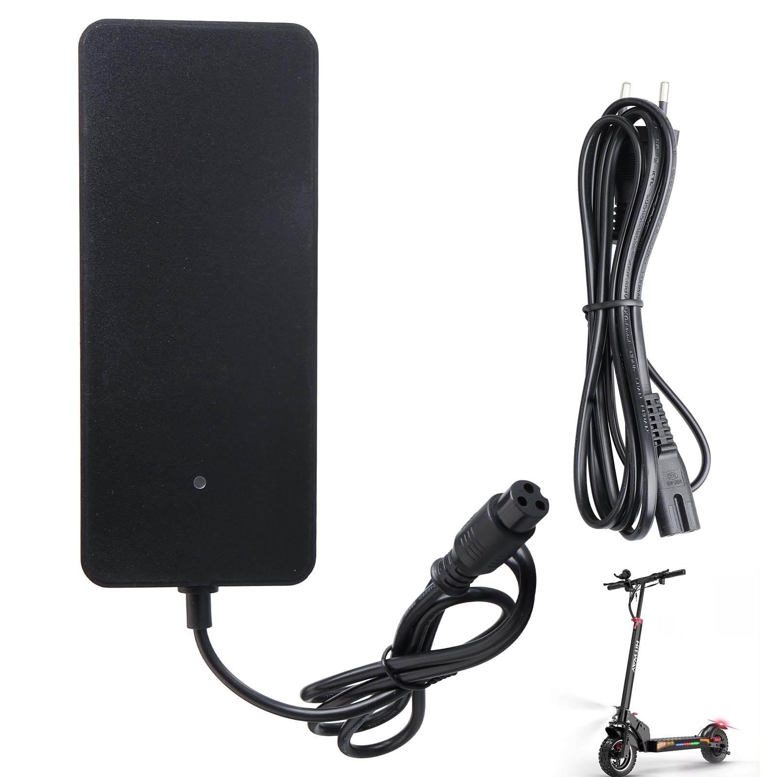 Chargeur de Scooter électrique 54.6V 2A, Compatibilité avec Kugoo M4/M4 Pro/Hitway H5/H5 Pro/UrbanGlide/JOYOR/Speedway/Urbetter/Kaabo, pour Chargeur de Lithium 48 V, Connecteur 3 Broches 12 mm