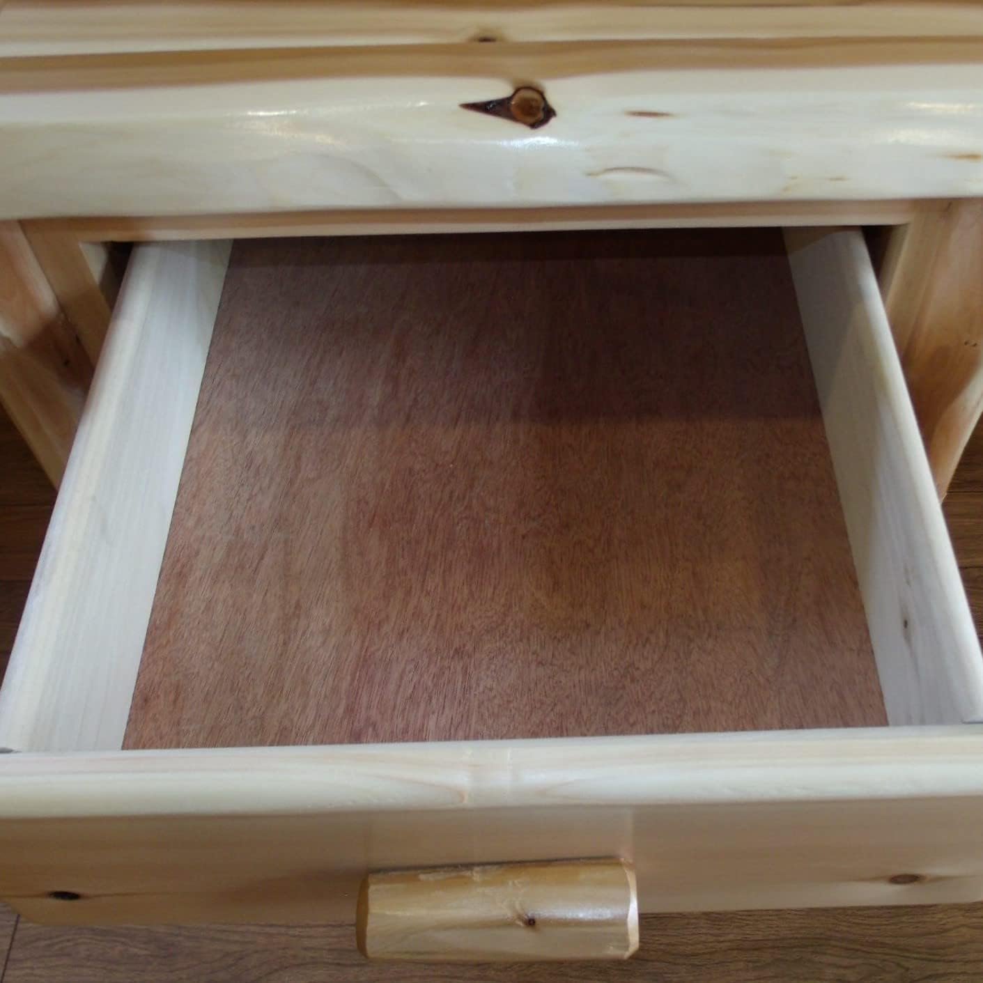 Furniture Barn USA White Cedar Log 2-Drawer Nightstand with Legs