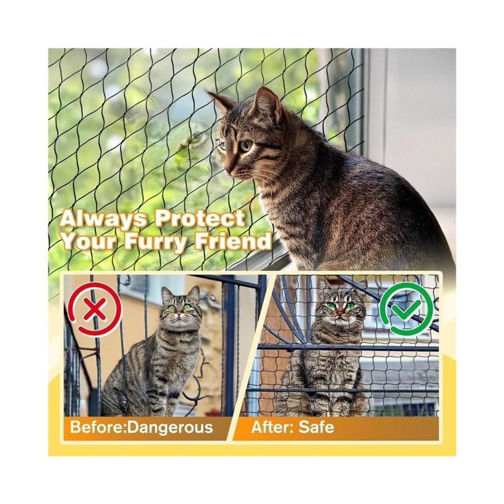 Rete da balcone for animali domestici, rete anticaduta resistente alle | Cavo in acciaio inossidabile rinforzato(3x6m)