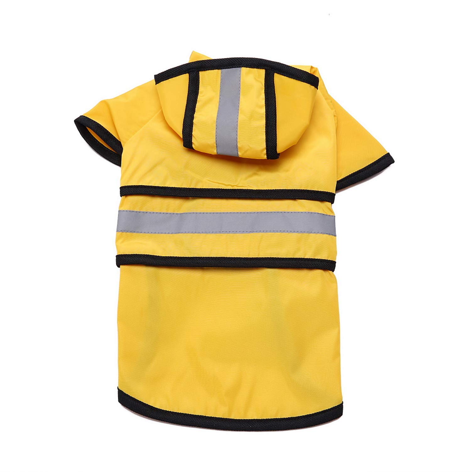 smalllee_lucky_store réfléchissante Manteau Chien Pluie avec Capuche Manteau imperméable avec Trou de Laisse légère réglable Poncho pour Petite Moyenne et Grande Taille Chiens,Jaune,M