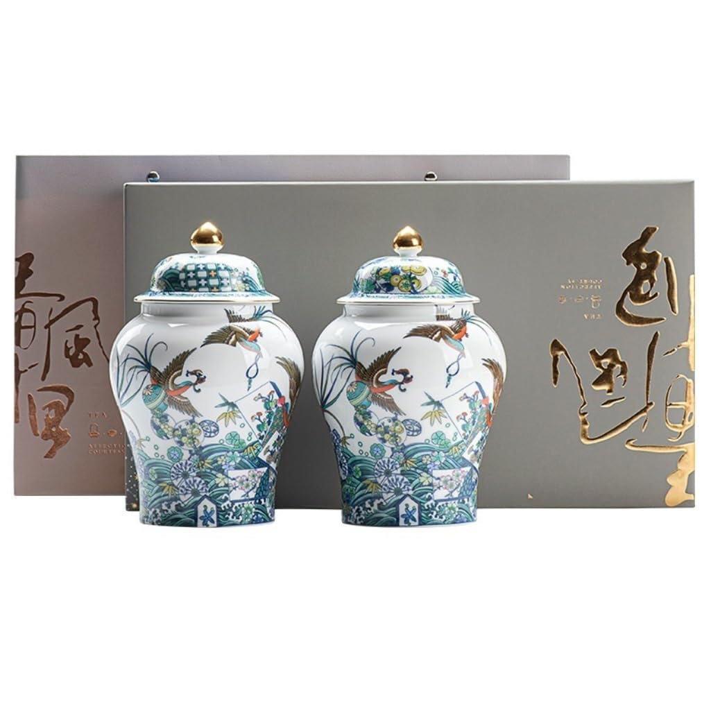 Contenitore per il tè in ceramica, barattolo per la conservazione del tè sfuso in ceramica, grande capacità, barattolo sigillato, contenitore per la conservazione della cucina di casa, set da tè cin