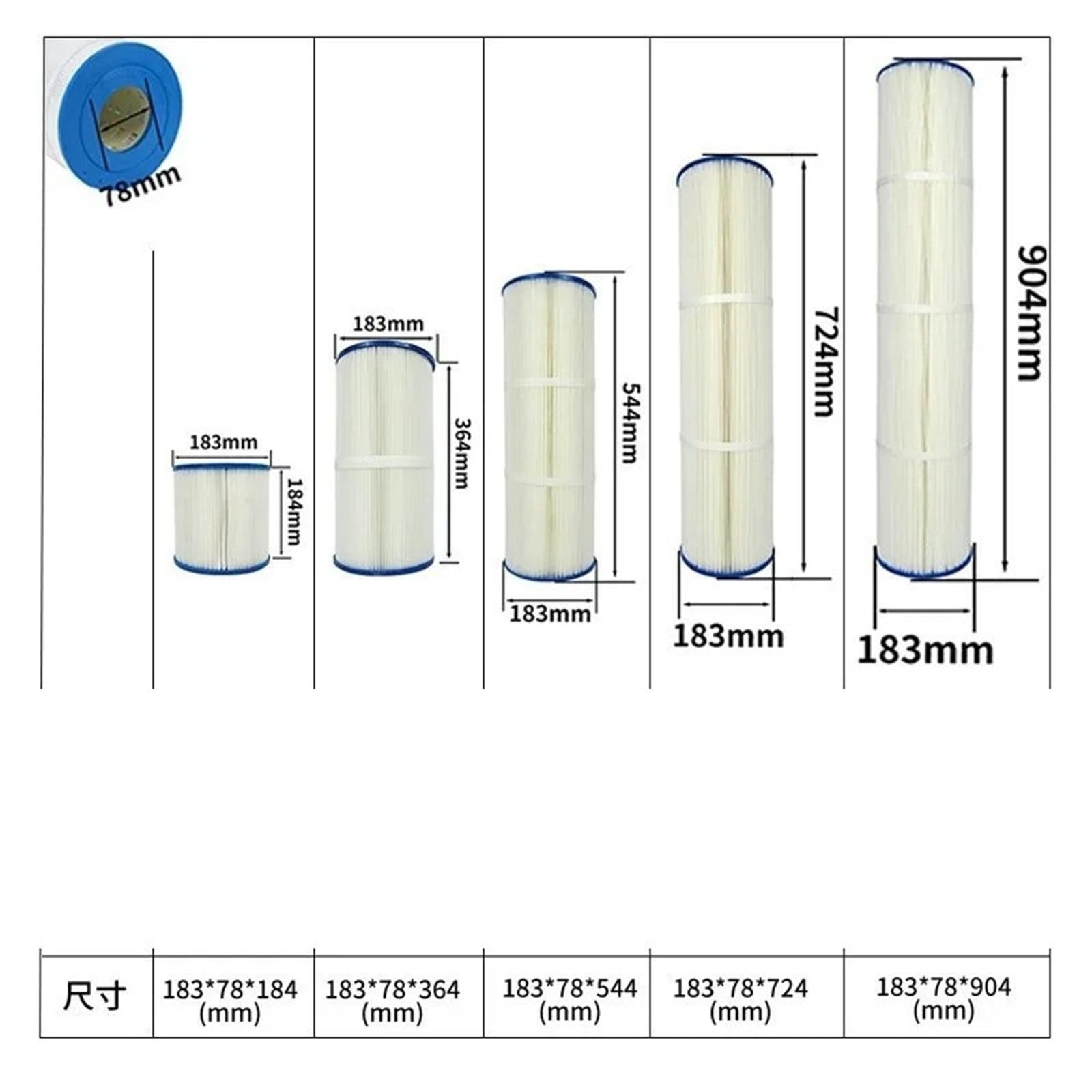 Elemento de Repuesto de Cartucho de Filtro de SPA for Piscina, Compatible con ECG Aquaaf, AF150, Accesorios de Filtro de Piscina Grande(AF150)