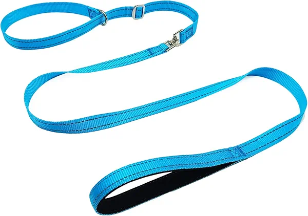 Boswany Slip Lead Dog Training Leash, Reflective Tangle-Free Adjustable Control Leash for Dogs No Pull, 3/4" Flat Wide Pet Leads with Padded Handle for Walking