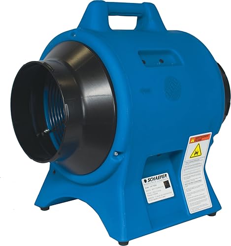 Schaefer VAF1500A - Ventilador portátil Americ para espacios confinados de 8 pulgadas, fabricado en Estados Unidos, 1/4 HP, 877CFM, azul
