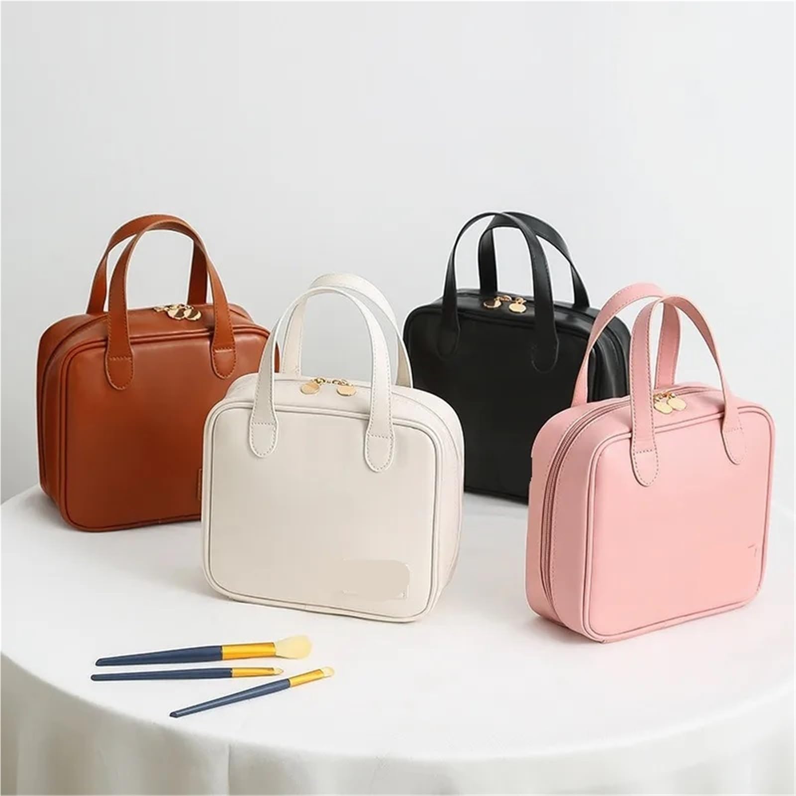 1 Uds Bolsa de Maquillaje, Neceser Viaje portátil Gran Capacidad, Almacenamiento cosméticos, Bolso Impermeable para Viajar(White)