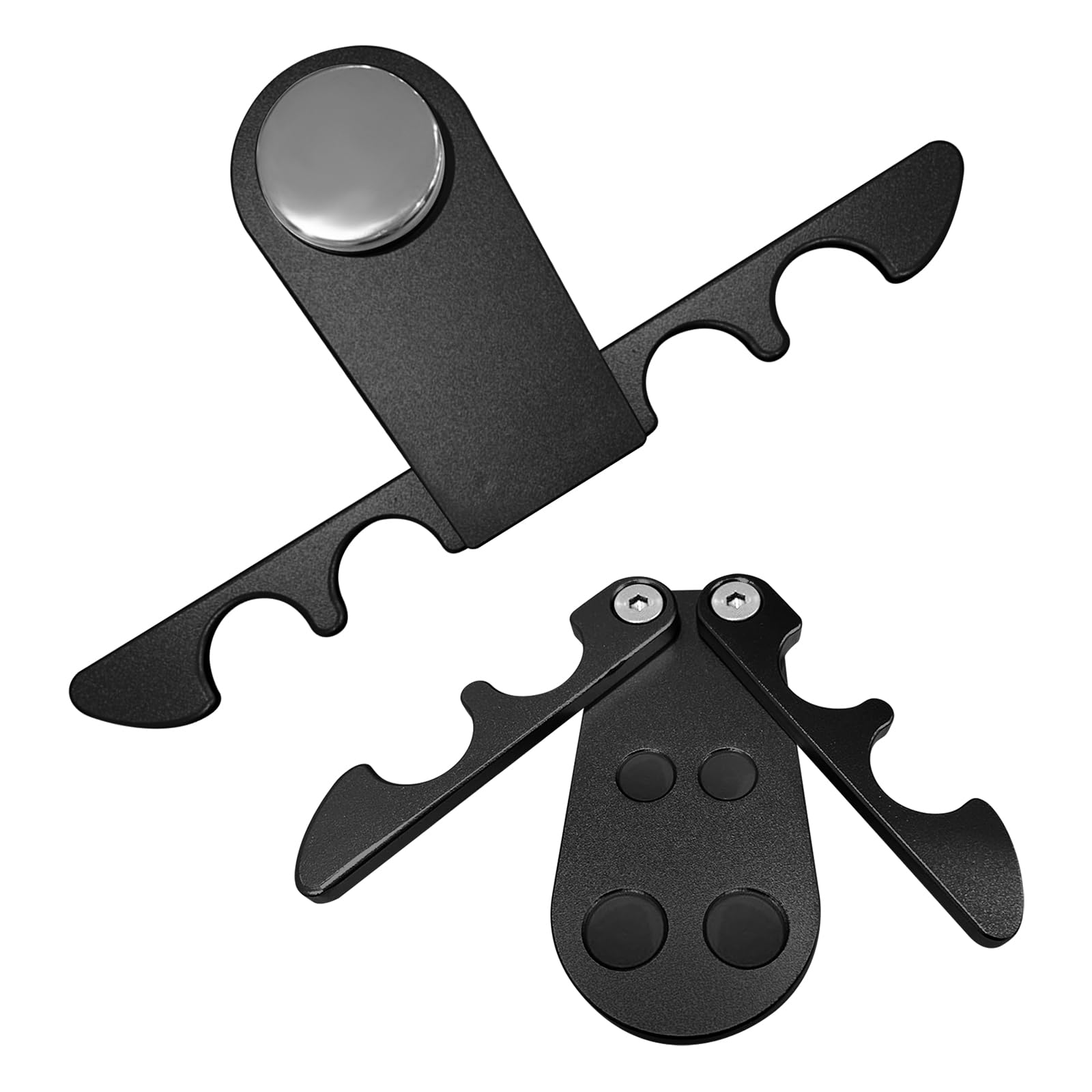 HSOKEW 2Pcs Portable Cue Stick Holder, Portable Pool Stick Holder Foldable 4-Cue Against Table Pool Claw Cue Holder Weighted Metal Pool Cue Holder for Billiard Table (Black)