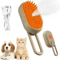 Escova 3 em 1 para Pets, Escova Massageadora com Alça Dobrável, Removedor de Pelos Soltos para Cães e Gatos