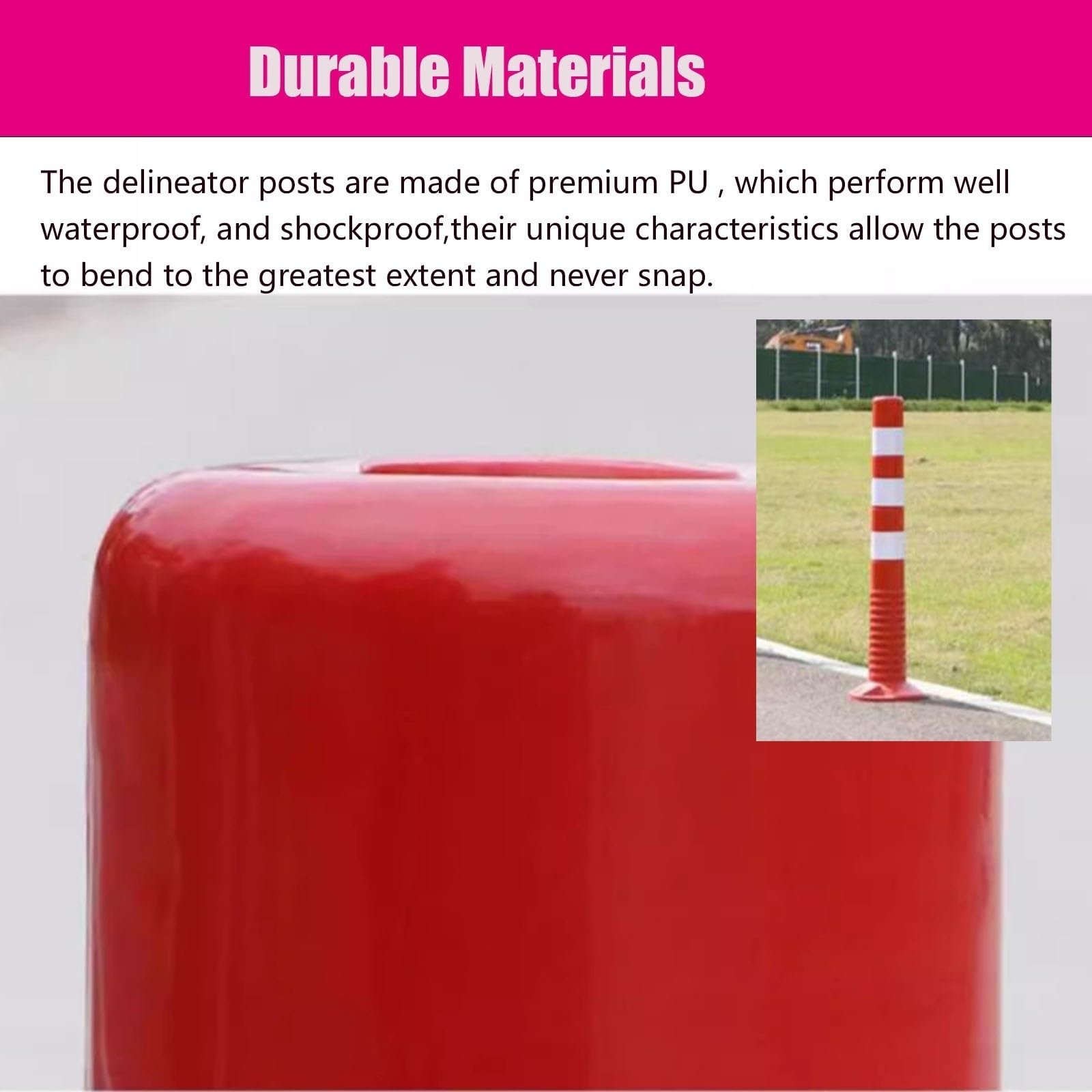 Conos De Seguridad, Postes Delimitadores De Tráfico, Barreras Flexibles con Bandas Reflectantes, Postes Bolardos De Seguridad para Estacionamientos, Obras De Constru