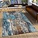 Produktbild Paco Home Designer Teppich Bunte Holz Optik Hoch Tief Optik In Türkis Gelb Blau Meliert, Grösse:160x230 cm