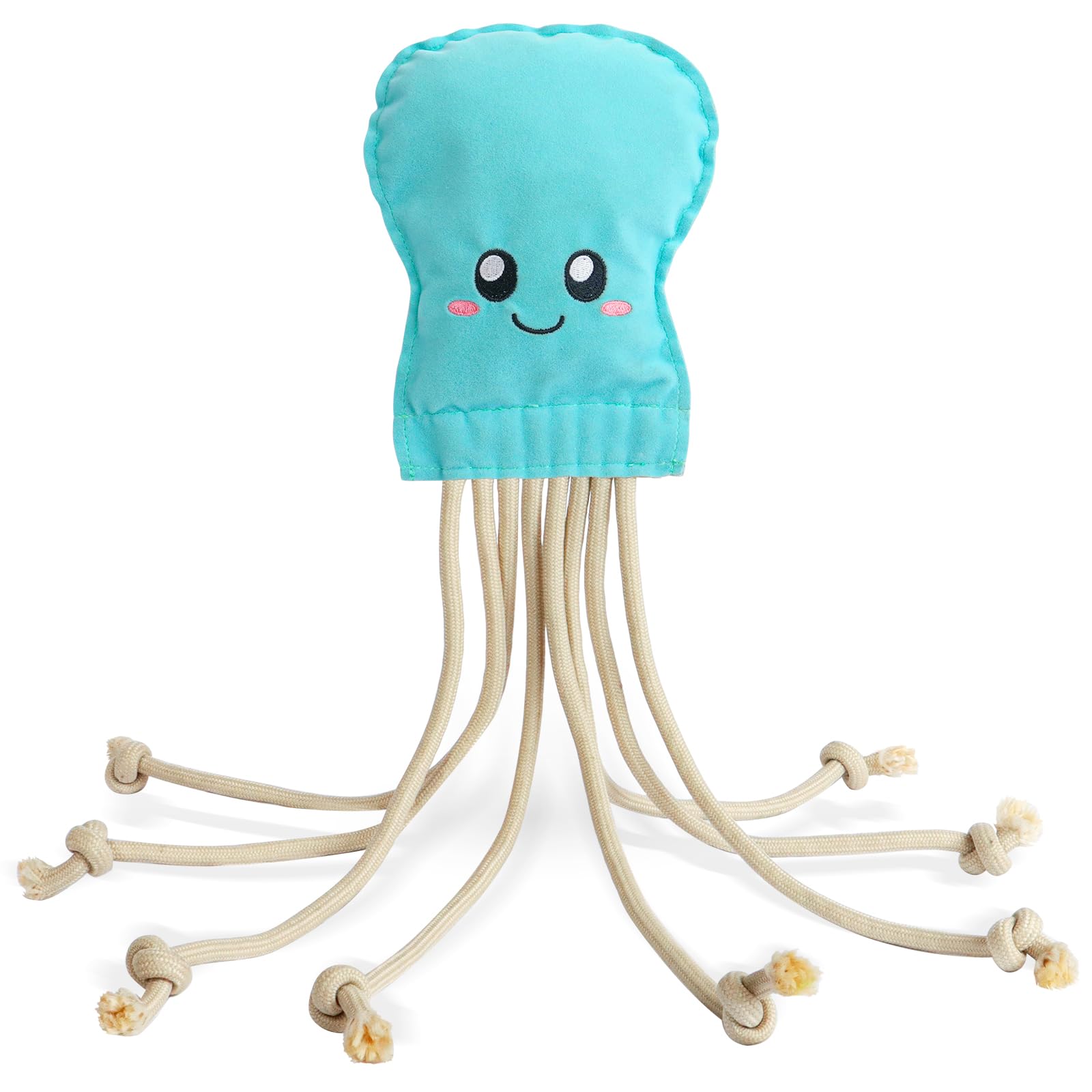 Dog Rope Toys, Plush Crinkle Tug of War Toy for Small Medium Large Dogs, Interactive Octopus Stuffed Chew Toy for Puppy Teething