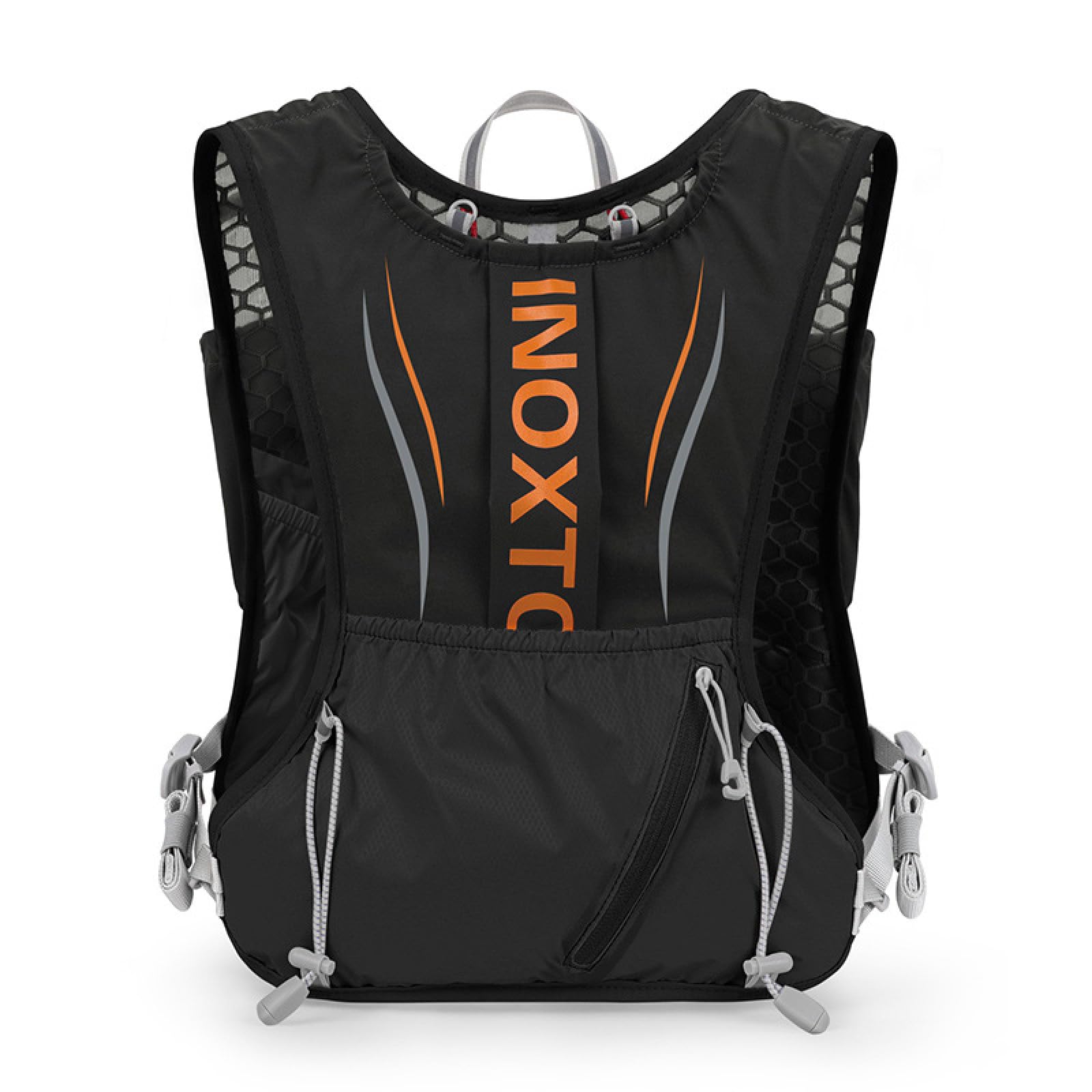 Zaino sportivo, borsa da trail running, borsa da ciclismo, zaino da trekking da 5 litri, borsa per l'idratazione, nero arancione, 18 * 8 * 37 cm