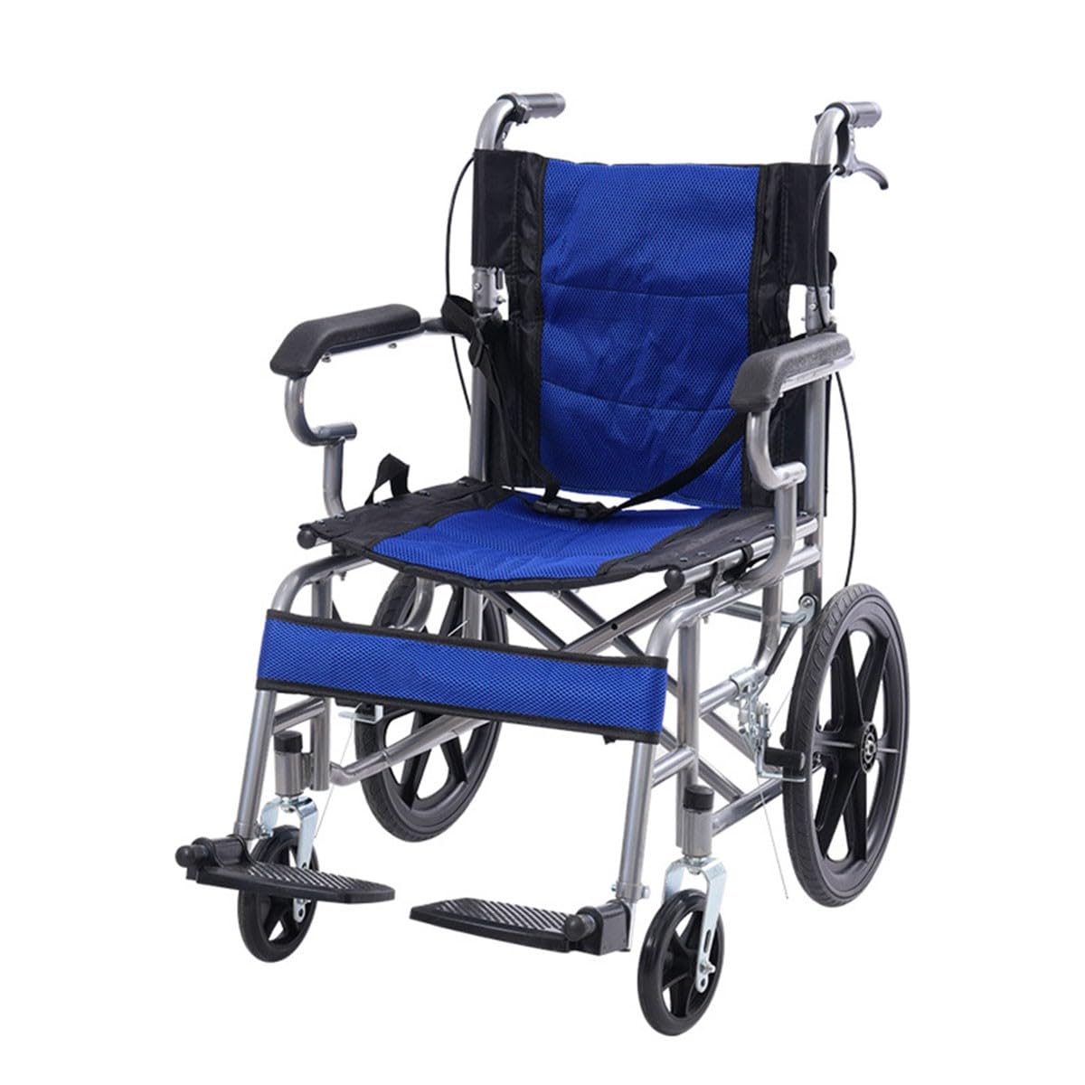 Silla De Ruedas Plegable,Sillas De Ruedas Plegable Ligera De Paseo para Ancianos,Sillas De Ruedas para Adultos,Reposapiés Abatibles Y Extraíbles A