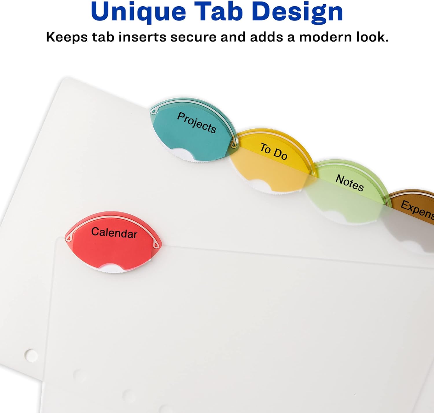 Avery Insertable Style Edge Plastic Mini Dividers for 3 Ring Binders, 5.5" x 8.5", 5-Tab Sets, Multicolor, 4 Binder Divider Sets (21118)