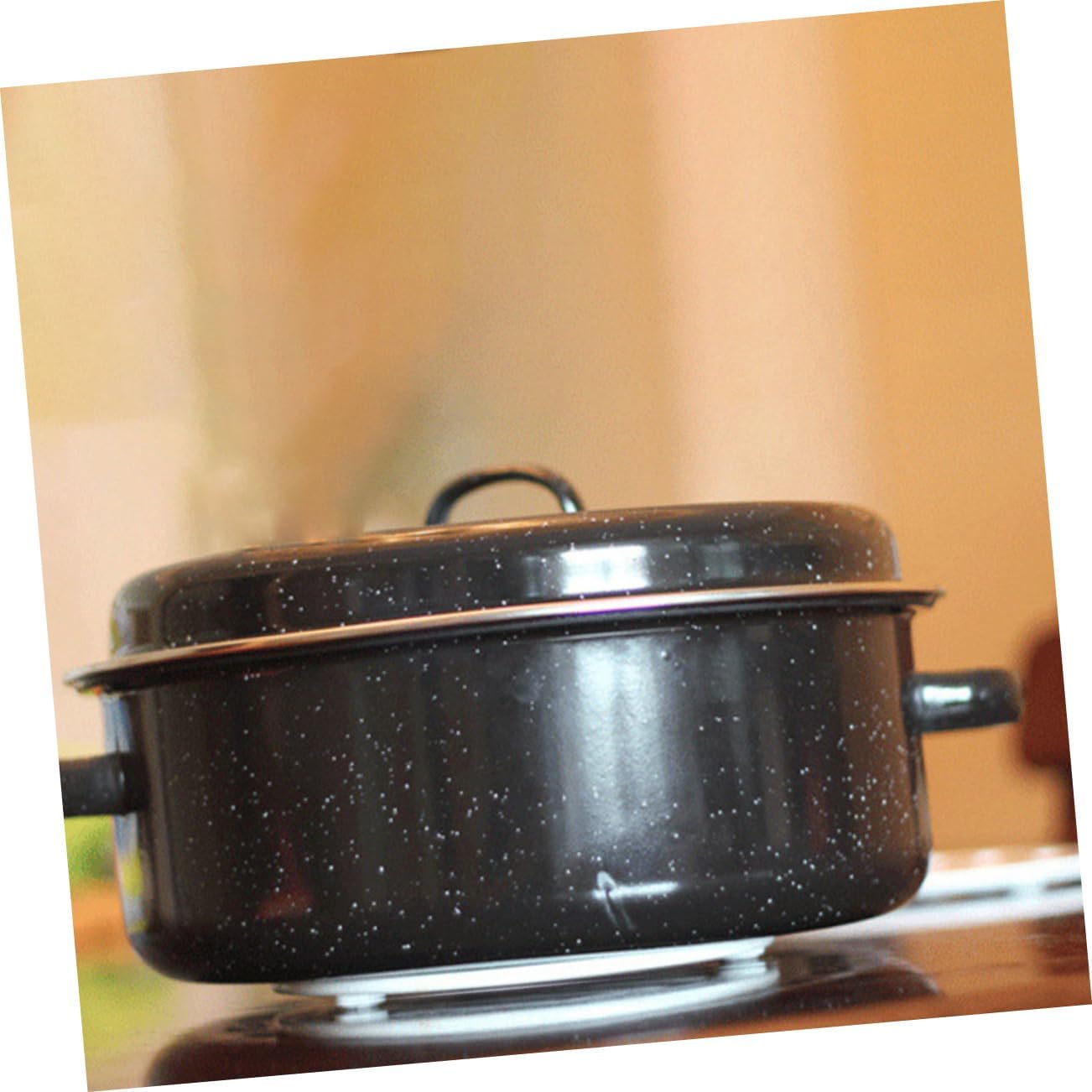 Garneck 1Set Covered Roaster Baking Pan Versatile Sweet Potato Roasting Pot with Nonstick Surface for Home Cooking Camping and Food Stores Easy to Clean and Convenient