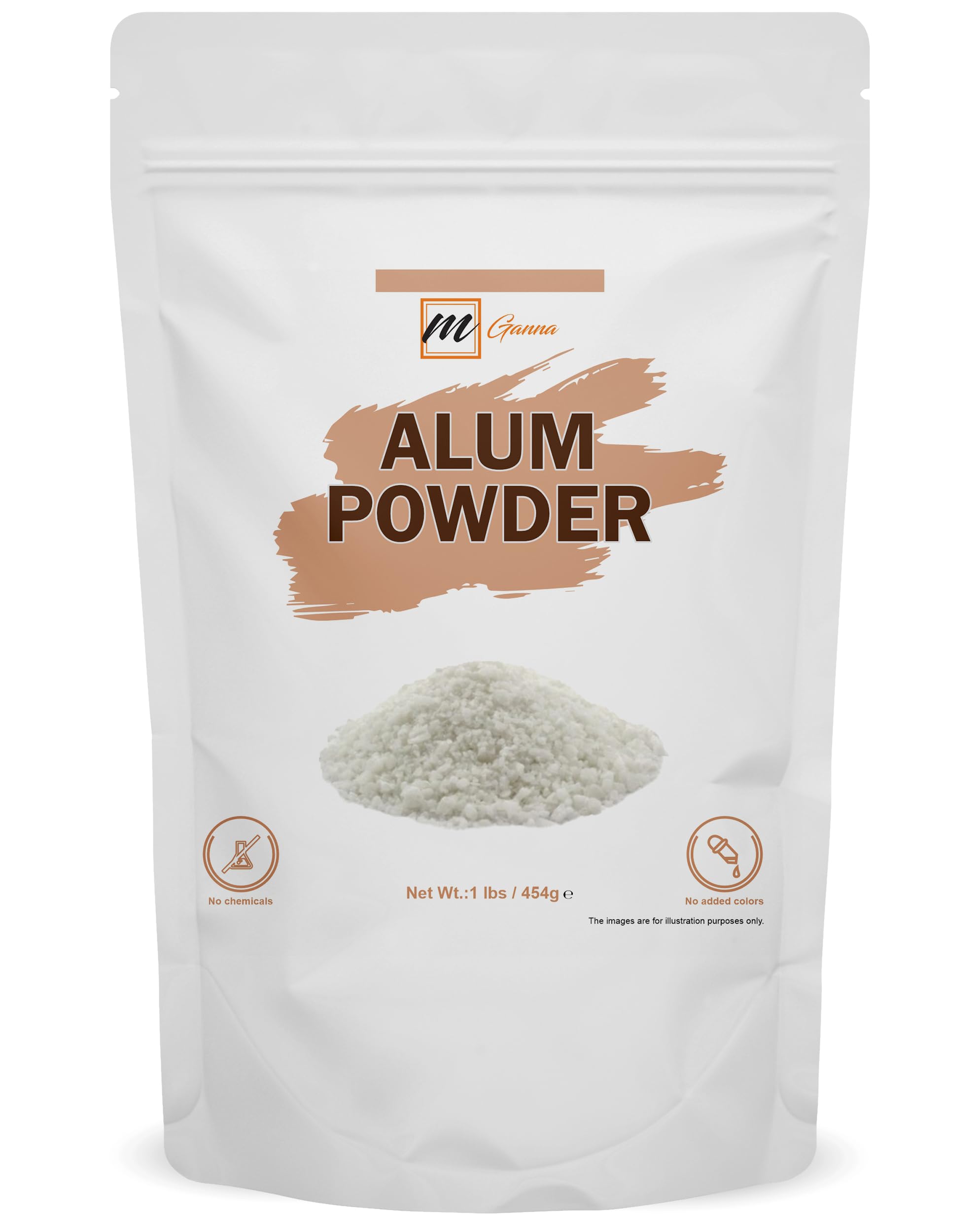 mGanna 100% Natural Alum Powder 454 g/ 1 lbs, Translucent, 454 g (Pack of 1)