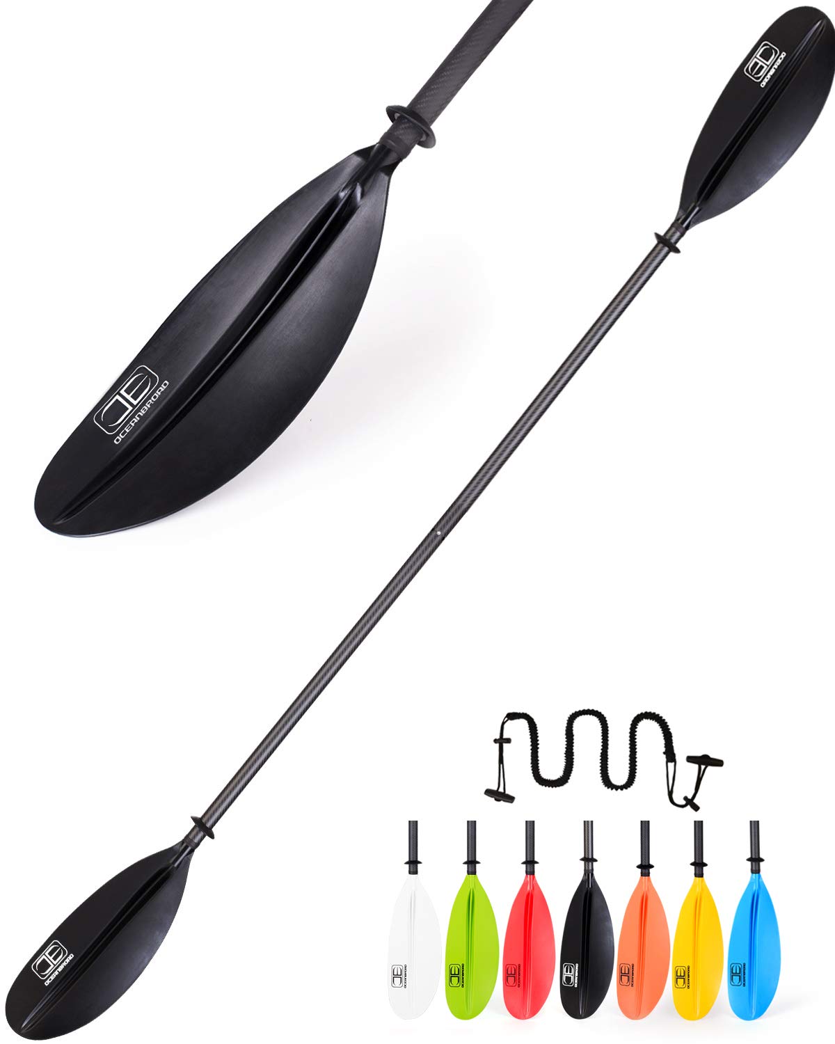 Buy OCEANBROAD Carbon Shaft Kayak Paddle Adjustable 86in/220CM to 94in/240CM and Fixed 90in