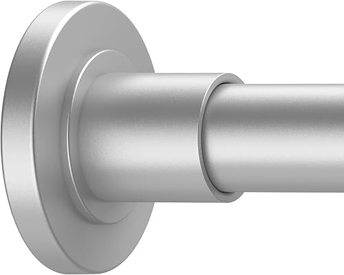 Barra de tensión de cortina de ducha de 31 a 52 pulgadas, color plateado, ajustable, de resorte, barra de cortina de ducha para baño, sin taladro,