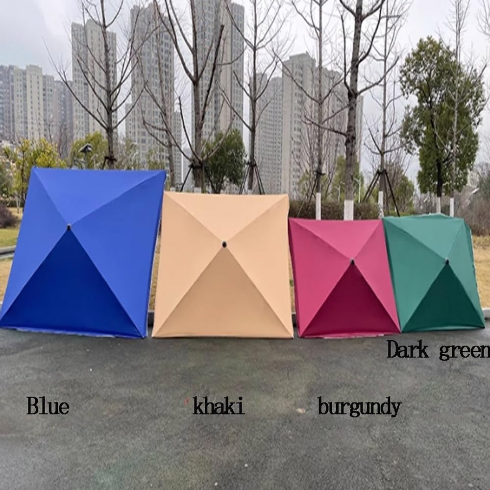 Grande Ombrellone da Giardino 2x2m 2.2x2.8m 3x3m Quadrato Ombrellone da Spiaggia Protezione UV Ombrellone da Piscina Rettangolare per Gazebo, Mercati, Terrazza(Burgundy,1.8x2.2m/6x7ft)