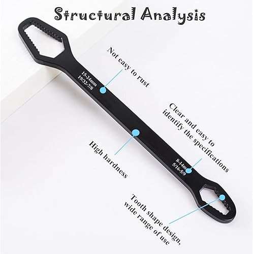 Miniatura 6 de Llave Torx universal de 0315-0945in 1 llave autoapretable ajustable herramienta universal multifunción regalos para él marido novio hombre papá