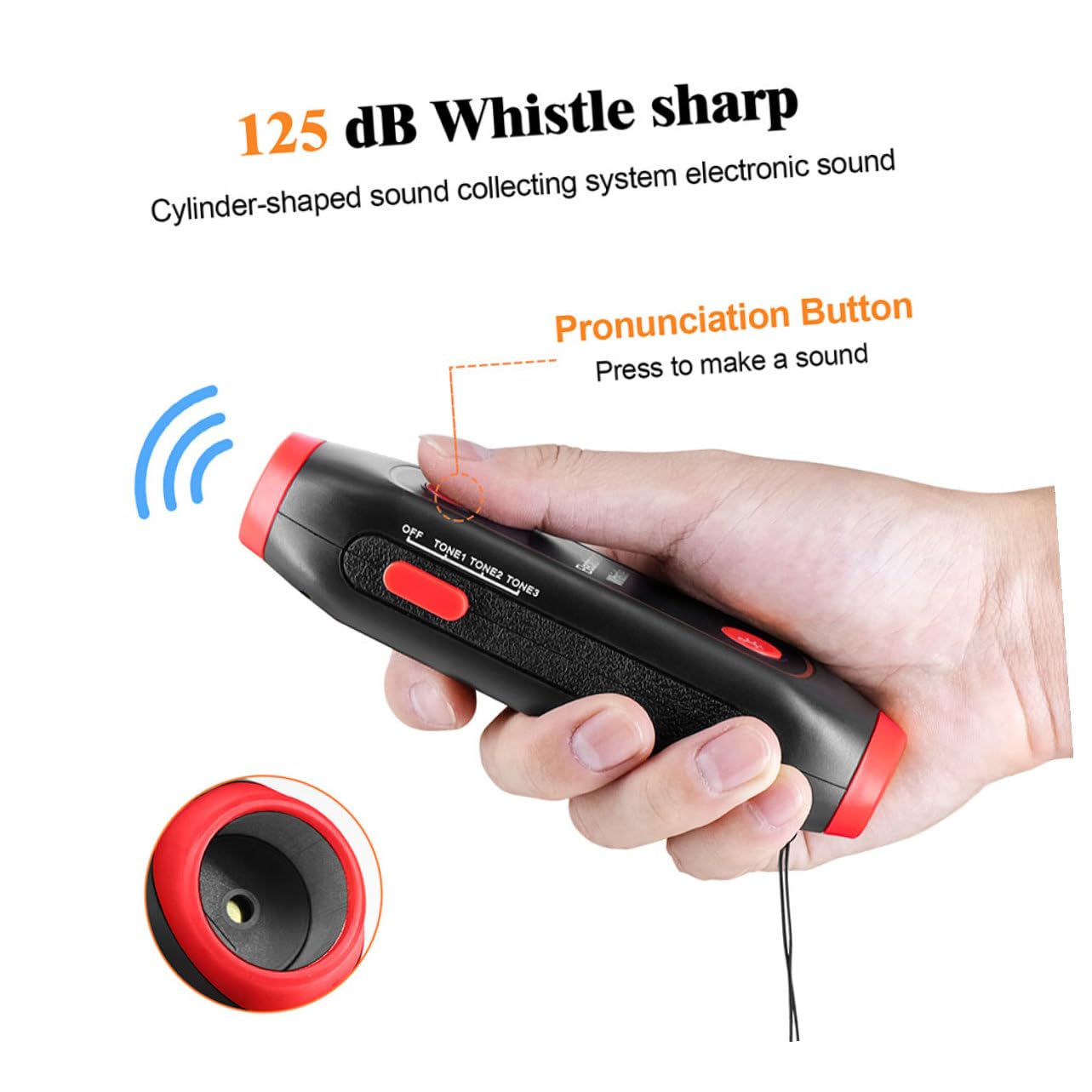 TOYANDONA Silbato Electrónico Multifuncional con y Luz Sos para Entrenadores Árbitros y Seguridad al Aire Silbato de Mano con Cordón Azul Sin Batería