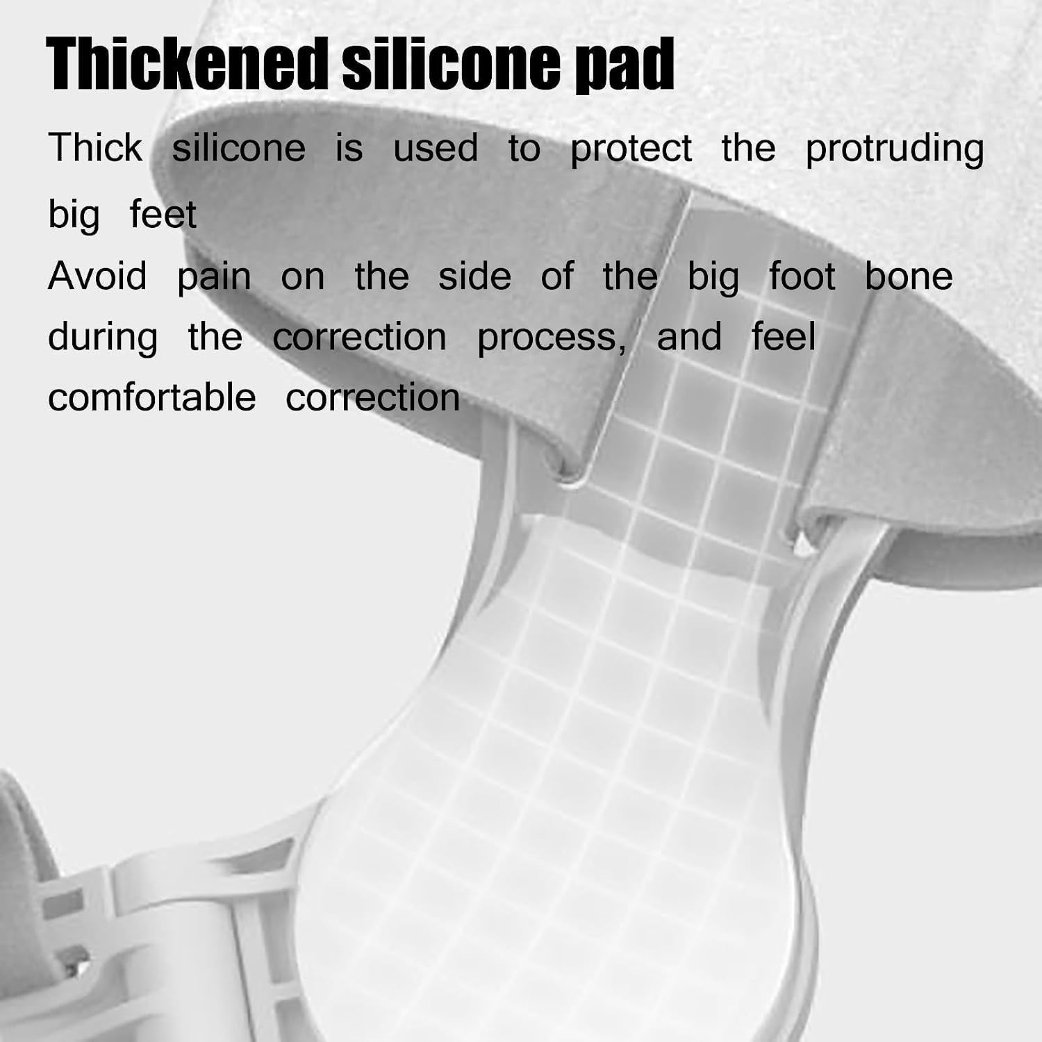 Corrector de valgo de pulgar, férula de juanete no quirúrgica con almohadilla de silicona gruesa, ajuste de 90° hacia arriba y hacia abajo, diseño ergonómico, para corrección de huesos del pie,