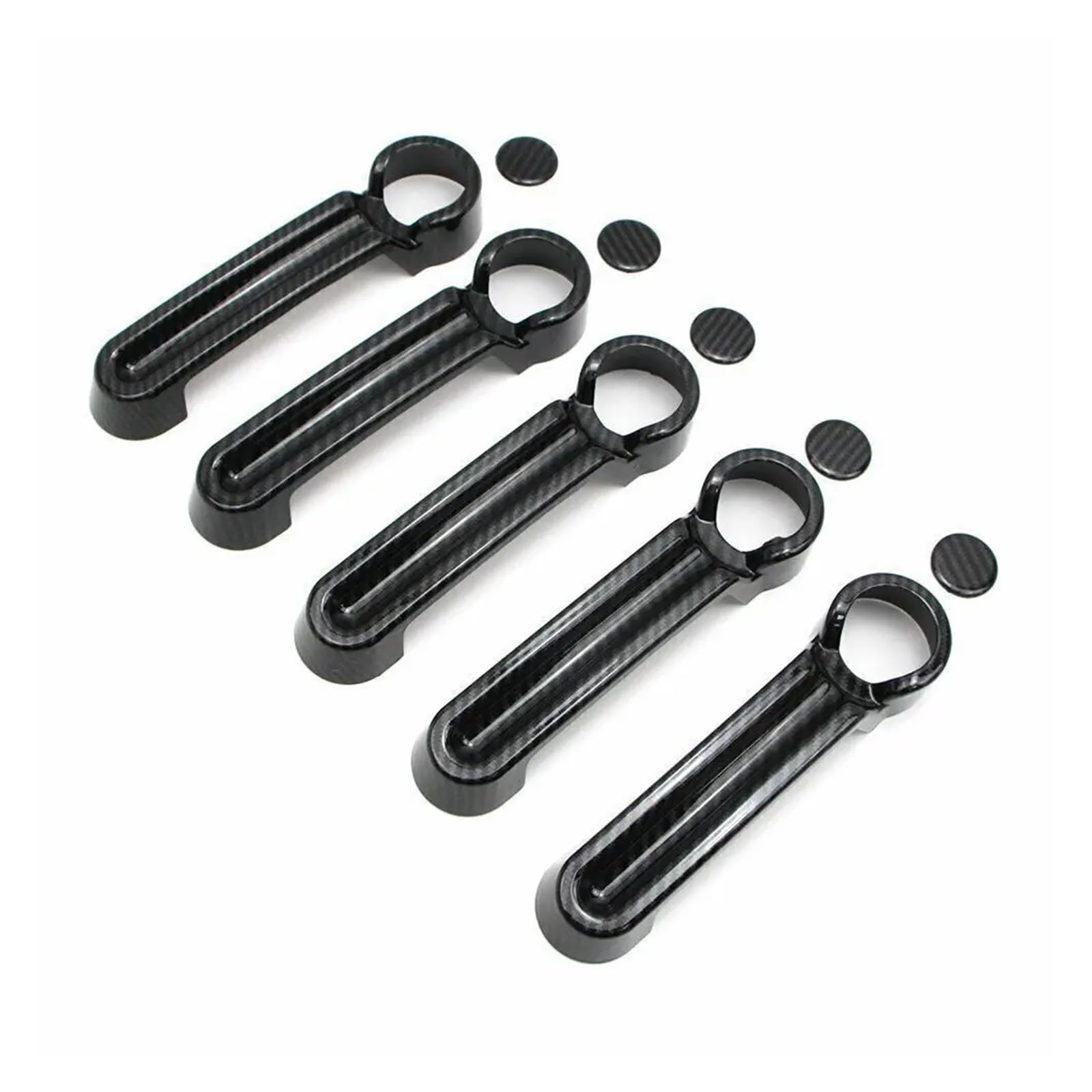 ASDDLLNN Exterior Sliding Door Handle for Jeep for Wrangler JK JKU 2007-2018 for Liberty for Dodge for Nitro Car Exterior Door Handle Moulding Cover Trim(Carbon Fiber)