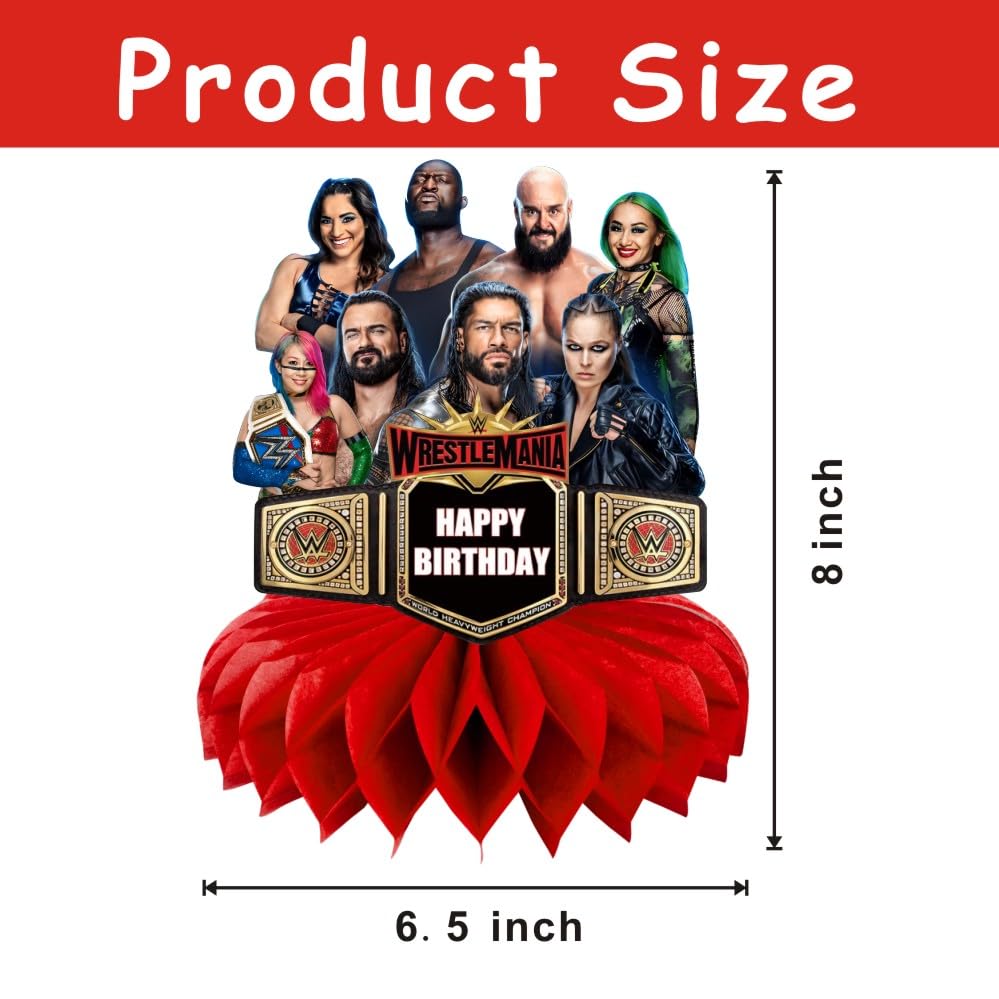 8Pcs Wresting Table Centerpiece Birthday Party Supplies Table Decorations for Wresting Themed Party Decorations