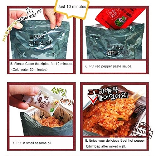 Korean MRE Military Food Gift Bibimbap Spicy Beef Rice Food Rations