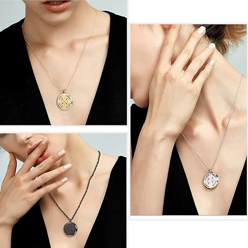 Miniatura 3 de Prosteel - Collar con medallón perfumado, collar difusor de aceites esenciales, acero inoxidable 316L, collar con medallón de aromaterapia para