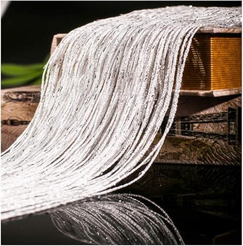 Miniatura 4 de Cortina decorativa de cuerdas, para hogar, restaurantes, bodas, etc., Tela, Blanco