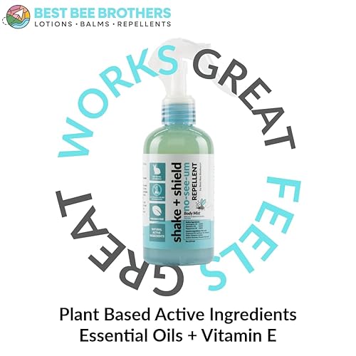 Miniatura 4 de Best Bee Brothers Shake + Shield No-See-Ums Gnat Spray Spray corporal no graso fabricado con ingredientes a base de plantas, 8 onzas + 2 onzas.