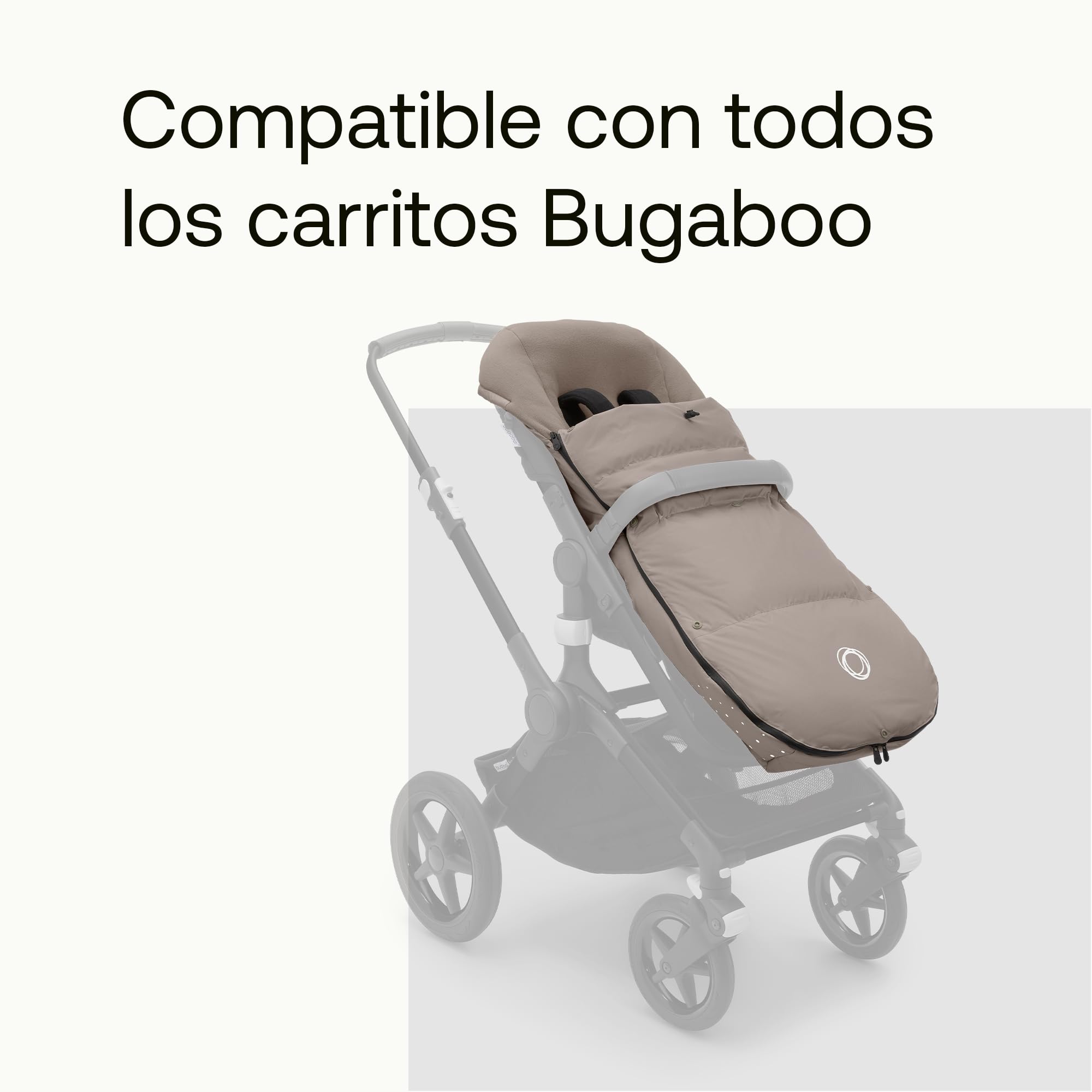 Bugaboo Saco de silla de invierno alto rendimiento y climas extremos, accesorio imprescindible para el carrito con capucha y cremallera bidireccional para mantener pies calientes en Dune Taupe