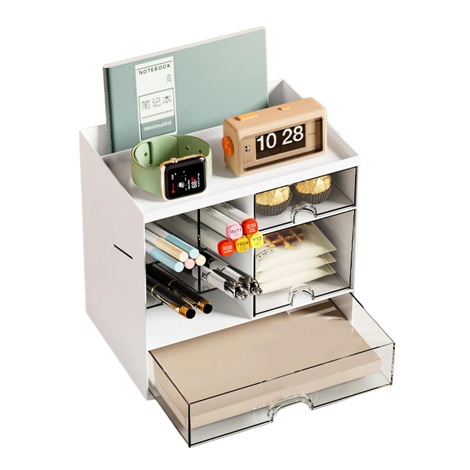 Organizzatori da scrivania con cassetti Portapenne Organizzatori da scrivania multifunzionali Organizzatori di trucco Forniture per ufficio