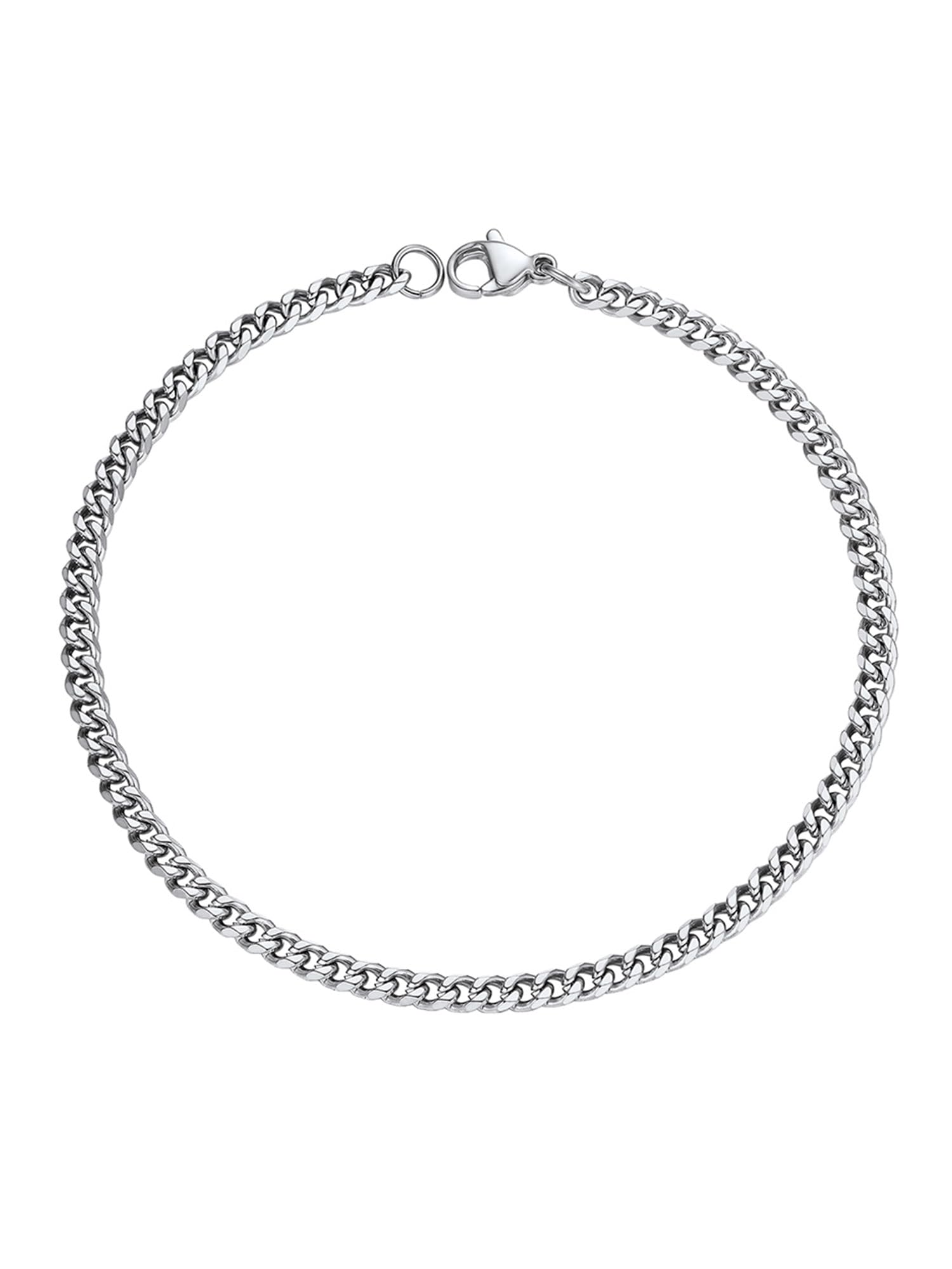 Mens Cuban Chain Bracelet Silver, 3/6/9/12MM Width, 19/21CM Length, Strong 316L Stainless Steel (Send Gift Box)