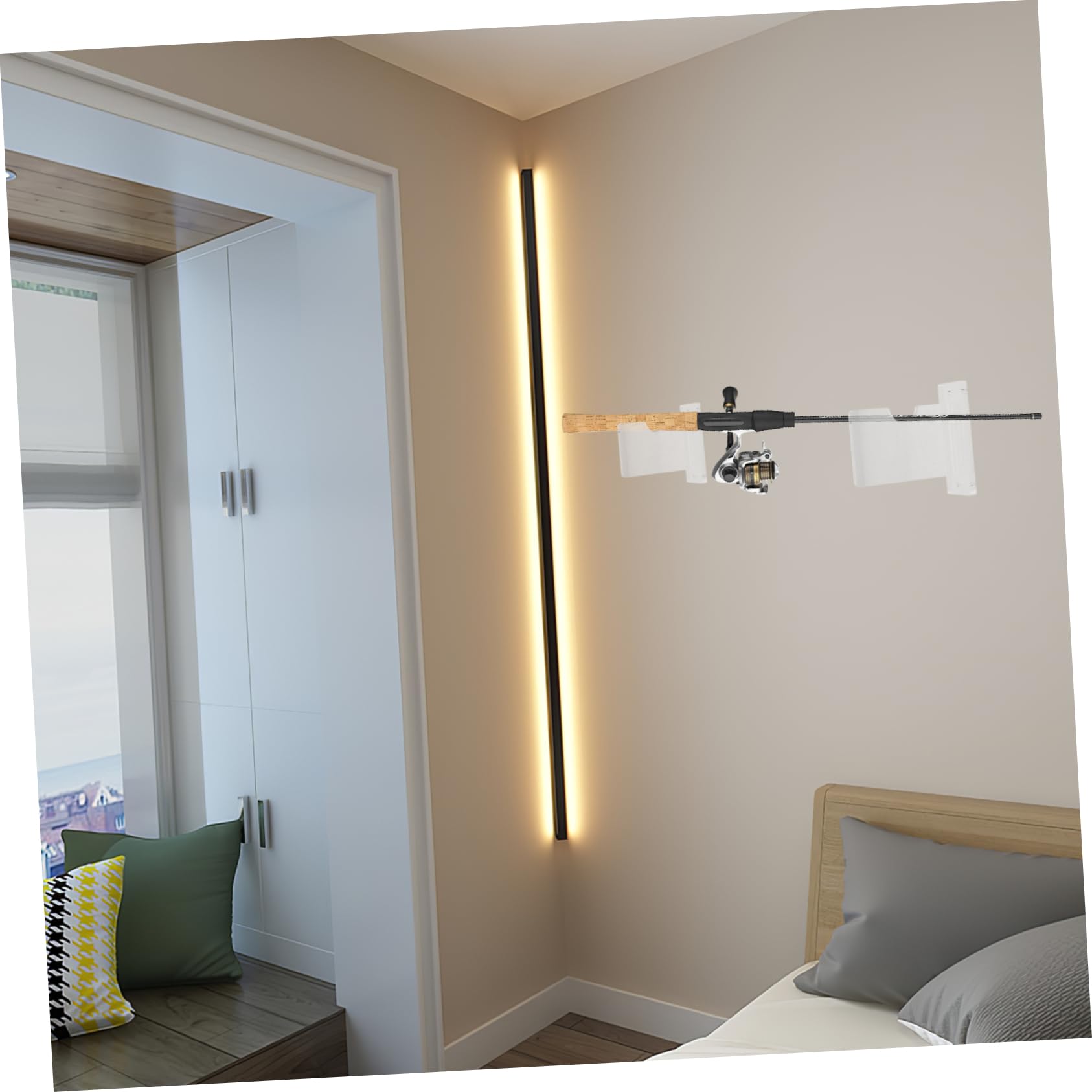 Gogogmee Fishing Pole Holders for Garage Wall Mount Rod Holder Fishing Pole Rack for Boat Sturdy and Durable