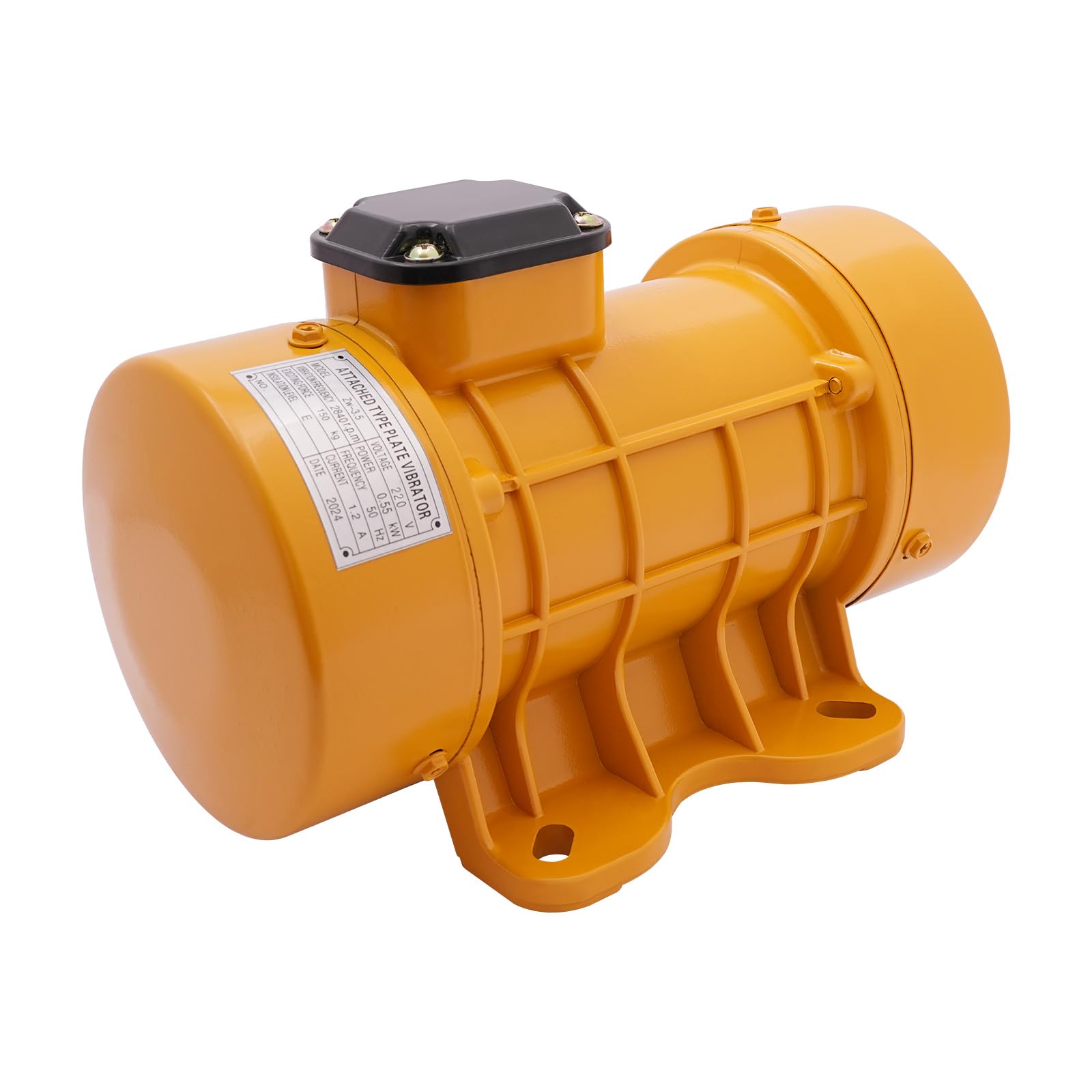 Vibrationsmotor 550W Vibrator Elektrischer Rüttler mit Exzentrizitätsblock Asynchrones Mehrzweckmotor für Bergbau Metallurgie Kohle Chemie (Gelb)