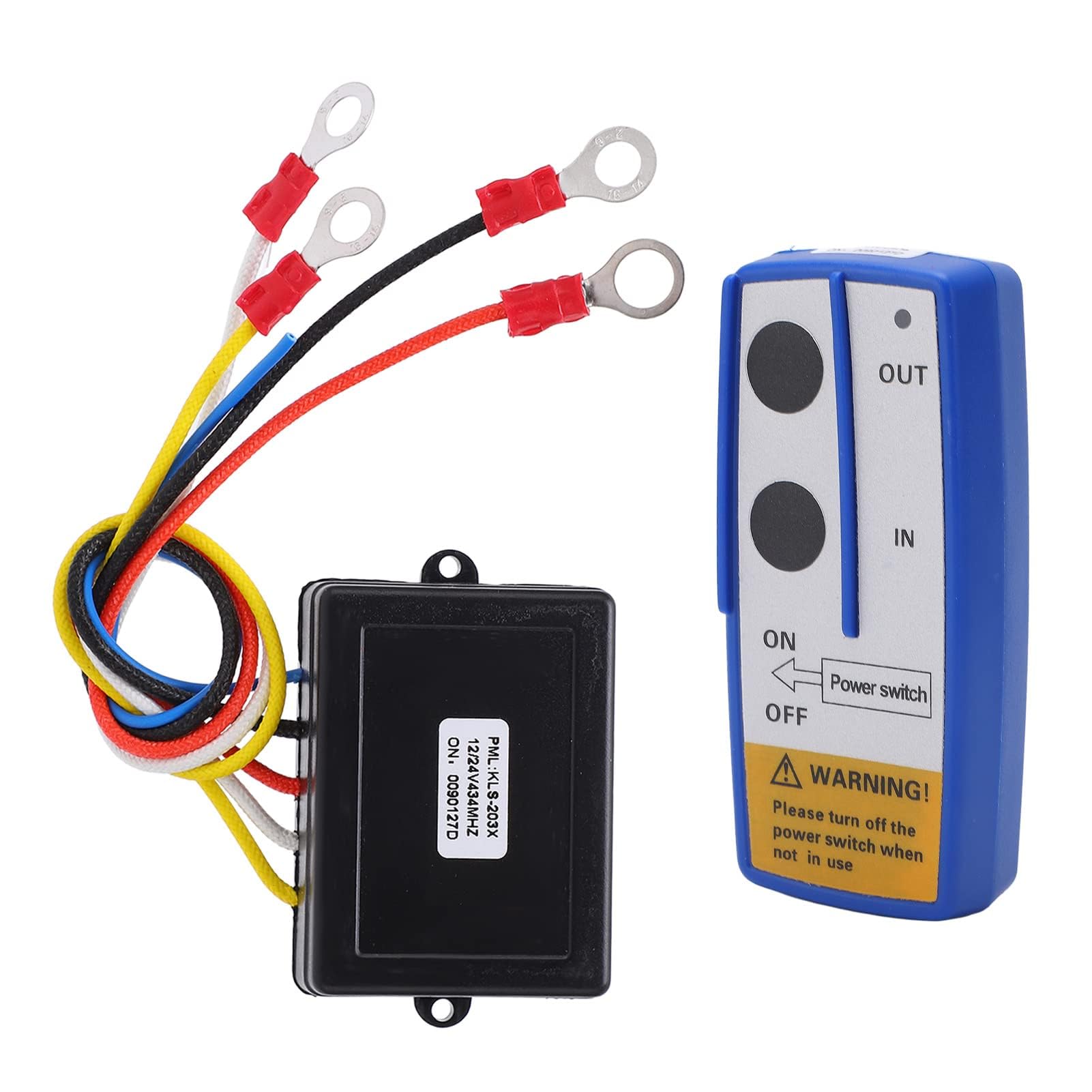 Kit de Télécommande de Treuil sans Fil, Kit de Commutateur de Télécommande sans Fil de Treuil Universel avec Récepteur 12 V 24 V pour Camion ATV SUV (BLUE)