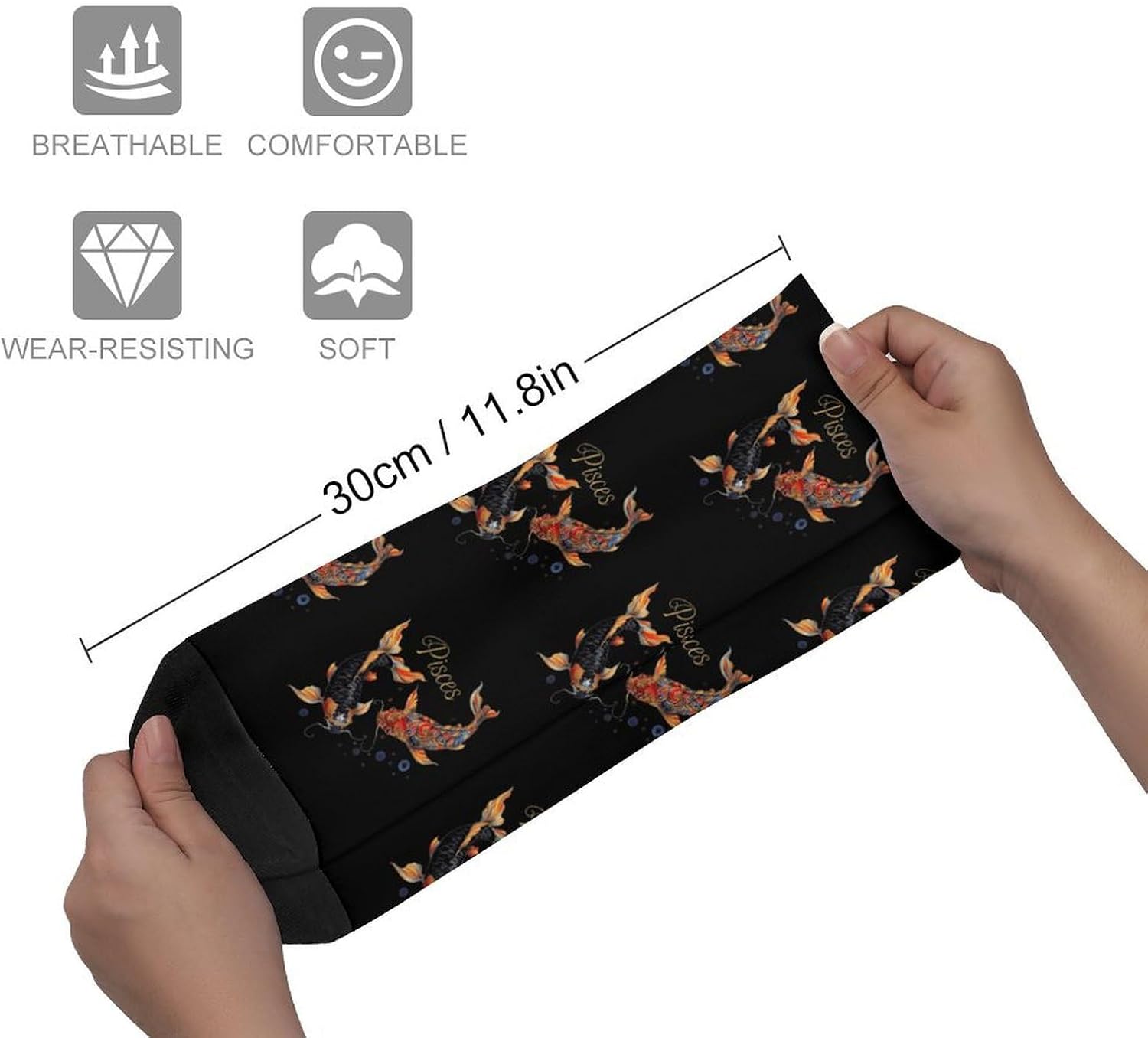 Pisces Zodiac Sign Knee High Socks Athletic Long Stockings Sport Casual Crew Tube Sock Boot