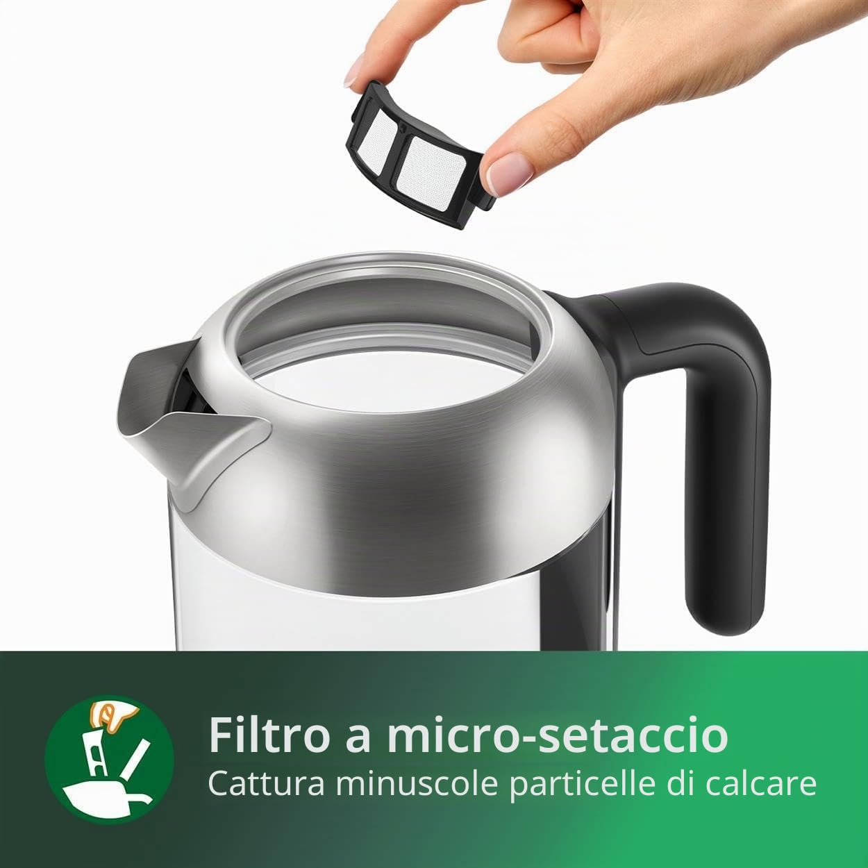 Philips Bollitore Elettrico 5000, 1,7 L, Ebollizione rapida, in Vetro | Bollitore acqua elettrico con base girevole 360°, Protezione anti-secco, filtro micro-trama, acqua sempre pulita (HD9339/80)
